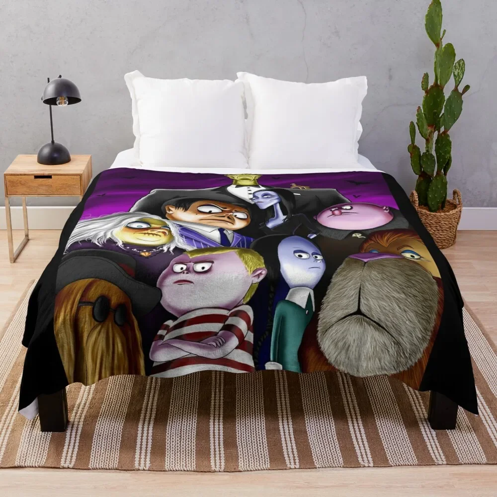 

Addams Family Portrait Throw Blanket Fuzzy Plush Throw Blanket for Sofa Chair