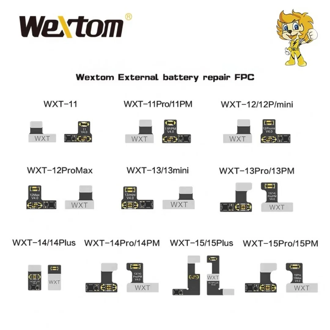 Wextom External Battery Repair FPC for IPhone 11 To 15ProMax No Restart Compact Size Professional Phone Repair Tools