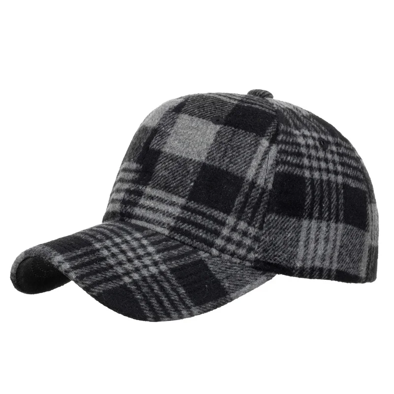 Adults Retro Tweed Dad Hat Plaid Baseball Cap Men Women Polyester Checked Hat Adjustable