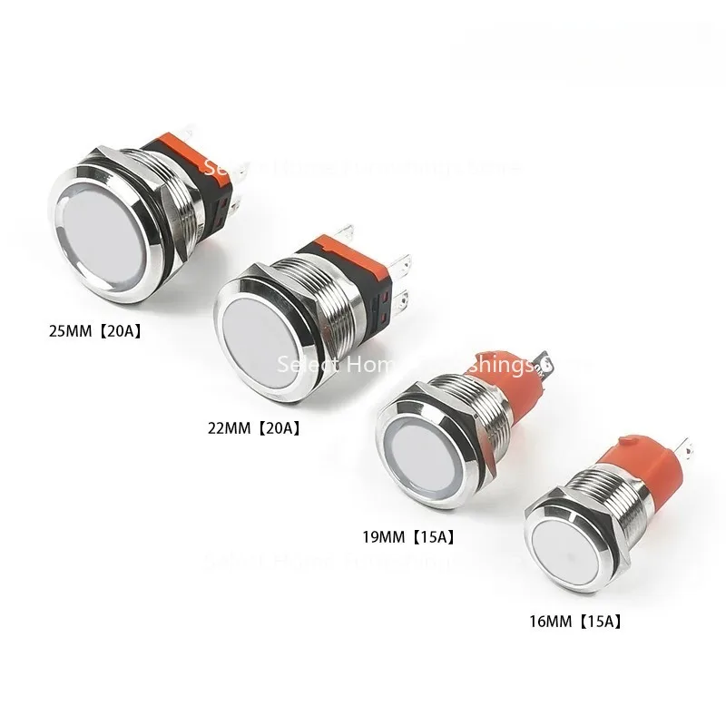 

Suitable for High Current Metal Button Waterproof High Power 16 22mm Self-reset Self-locking Button Switch Modification 20A