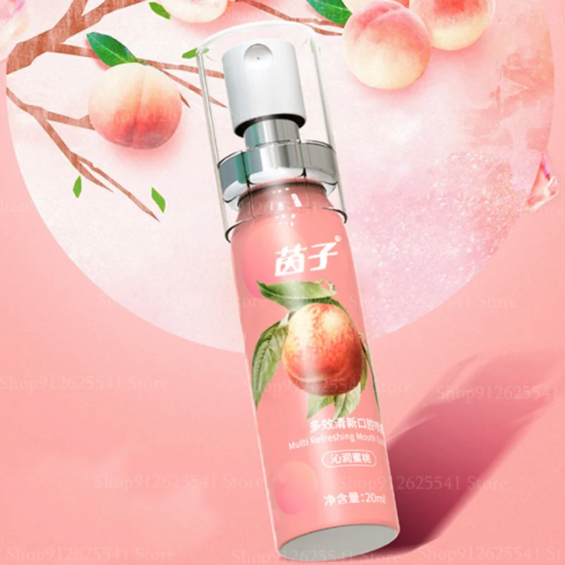 Orale Geur Behandeling Spray Peach Mint Breath Freshener Oral Spray Mond Luchtverfrisser Mond Spray Opfriscursus Frisse Adem