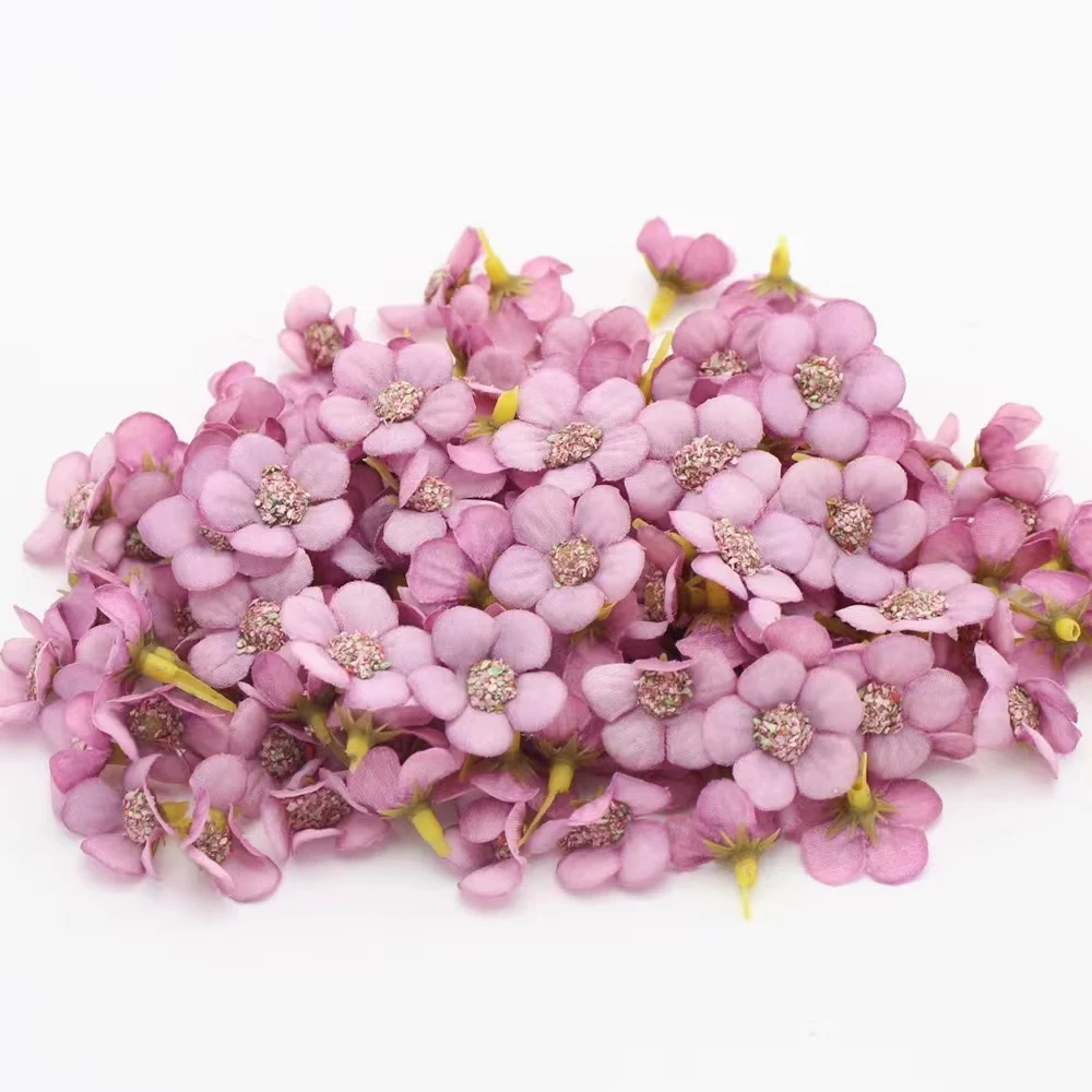 100 Stück 2 cm künstliche Blumenköpfe, künstliche Bastelblumen, kleine Mini-Gänseblümchen-Blumenköpfe, Hochzeitskrone, Kranz, Zubehör, Dekor – Detail 10