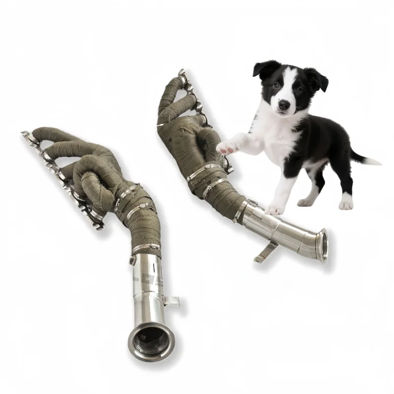 Exhaust Manifold Header for Lamborghini Huracan EVO 5.2 2019-2024 SS304 Exhaust Pipes with Heat Insulation Exhaust Power Upgrade
