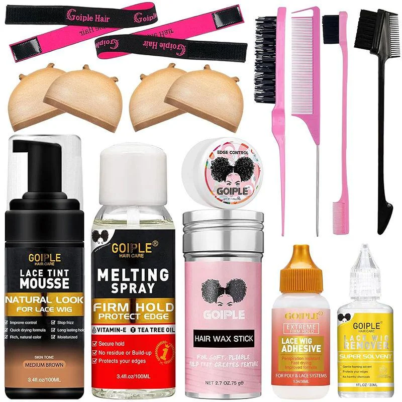 

Lightweight Wig Tint Mousse Instant Color Match Strong Hold Melting Spray Long Lasting Wig Glue Wig Installation Kit Wig Styling