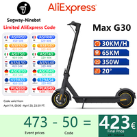 EU STOCK NINEBOT Max G30 Electric Scooter Upgrade Motor 30km/h Original Ninebot By Segway G30 G30P Kickscooter 65km Skateboard