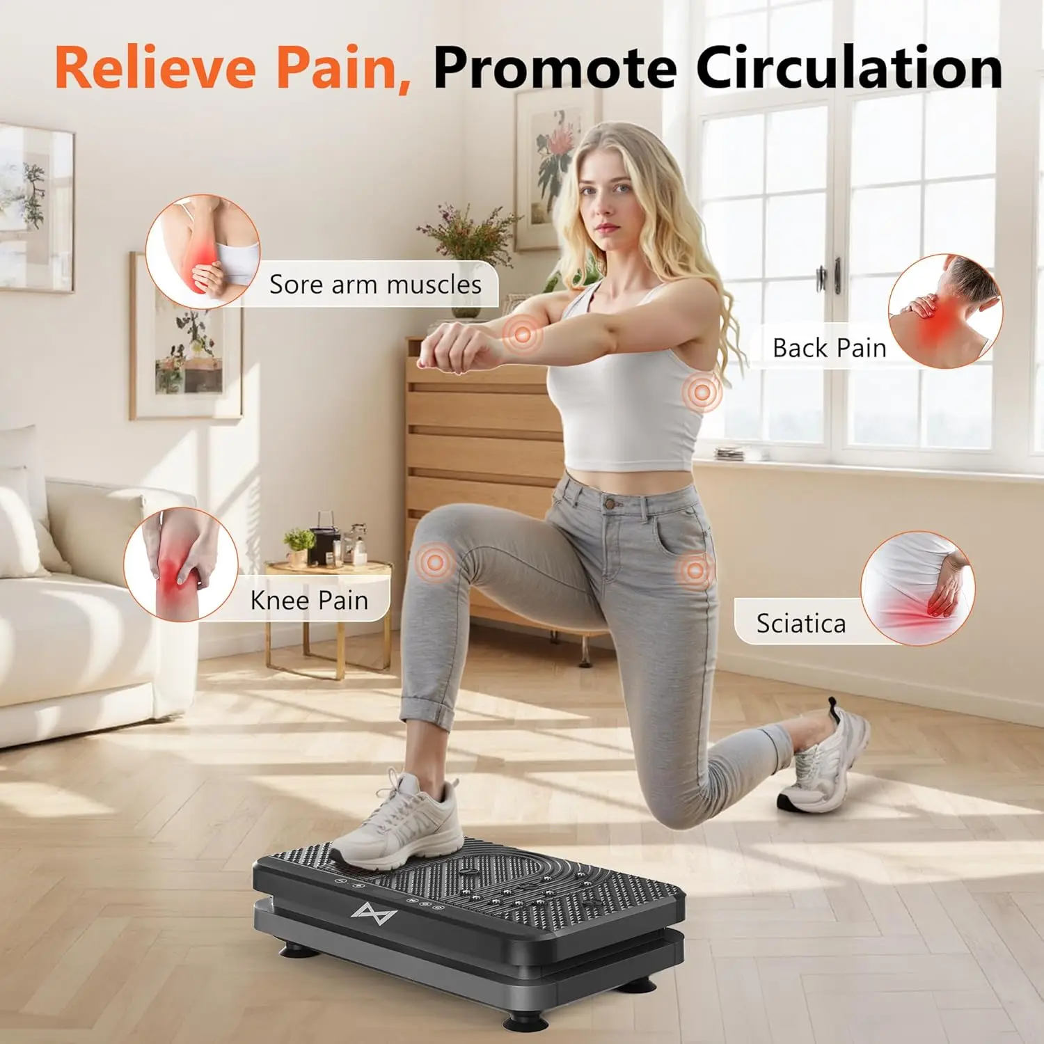 

Vibration Plate Fitness Platform Exercise Machine Vibrating Lymphatic Drainage Shaking Full Body Shaker Workout Vibrate Stand