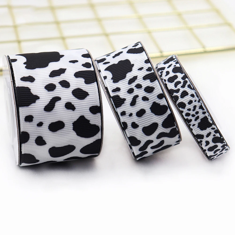 

Cow Prints Ribbon 2 Rolls Gift Wrapping DIY Polyester Ribbon Flexible Durable Hair Clip Bow Making Scrapbooking Sewing Craft