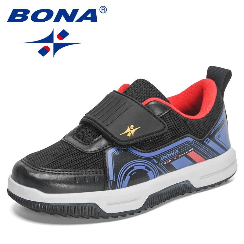 BONA 2023 New Designers Running Shoes Fashion Classic Sneakers Children School Sport Footwear Comfy Kids Breathable