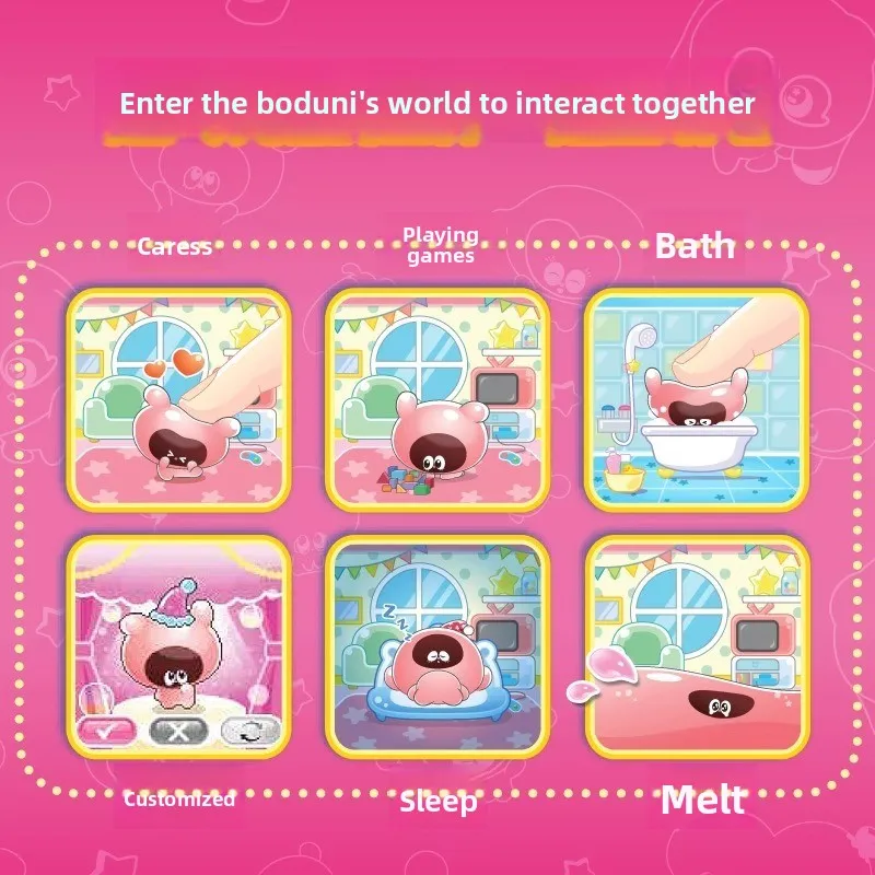 Punirunes Soft Puni Pet Machine Children's Feeding Interactive Puni Tuo Mogozi Figurine Model Back To School Anime Toys