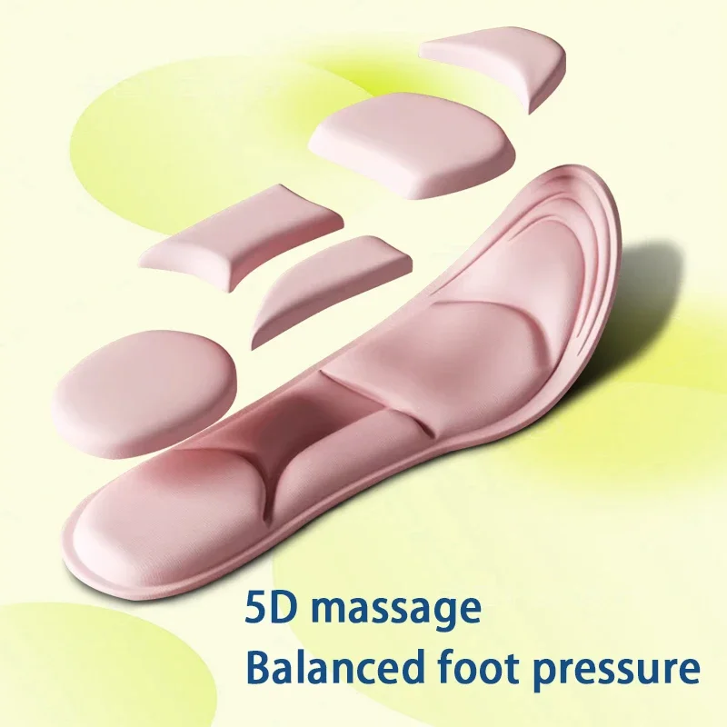 5D Memory Foam Insoles for Shoes Women Breathable Running Sports Insole Feet Arch Support Shoe Pads Plantar Fasciitis Shoe Sole