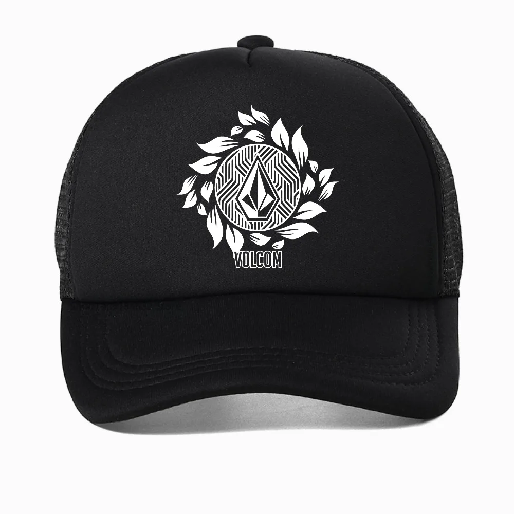 

Summer Simple Printed Men's V-Volcoms baseball cap fashion Breathable adjustable mesh trucker hat outdoor sun snapback hats