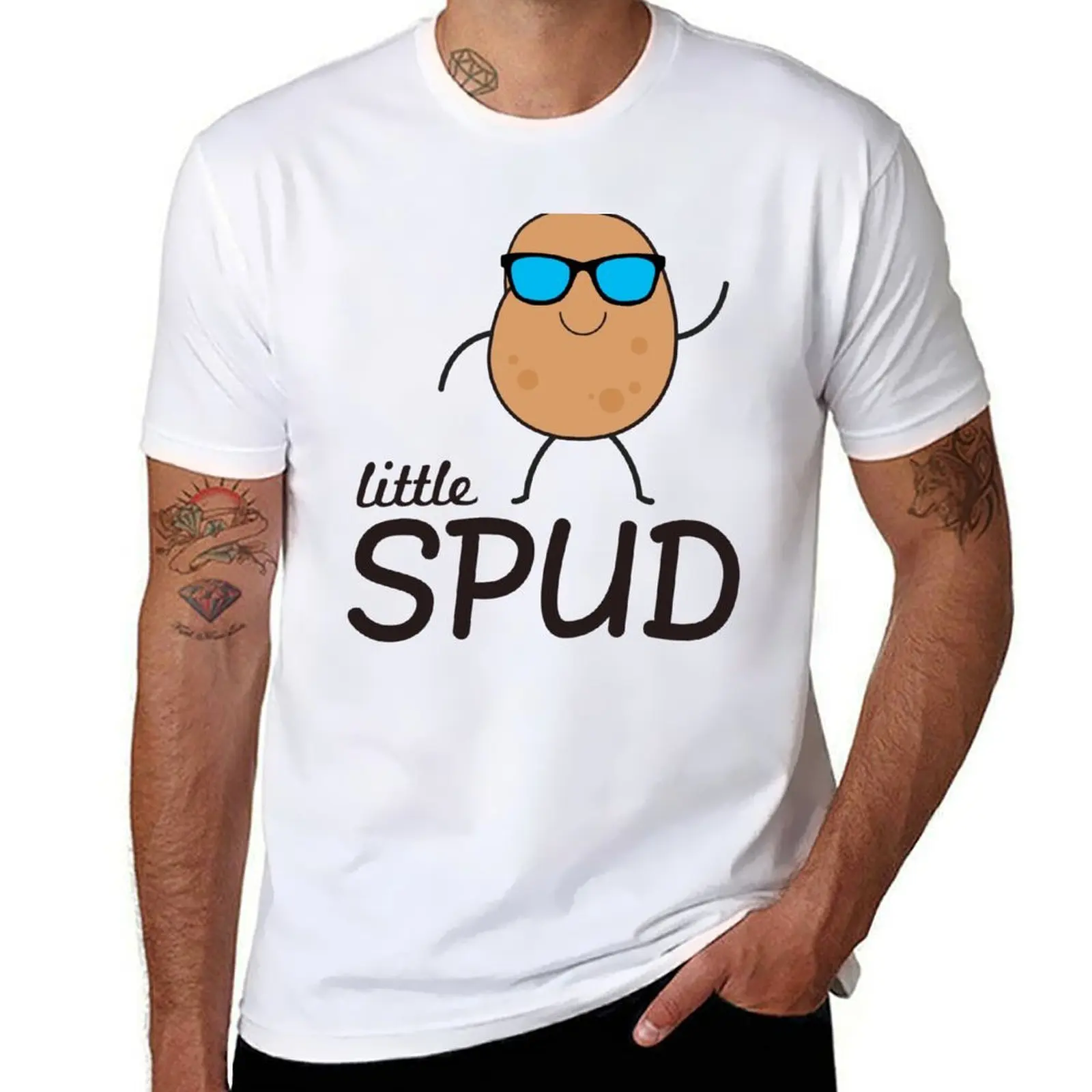 

Little Spud Potato Lover Potatoes Funny Saying T-Shirt cotton t shirt man t shirts for man pack cotton T-Shirt