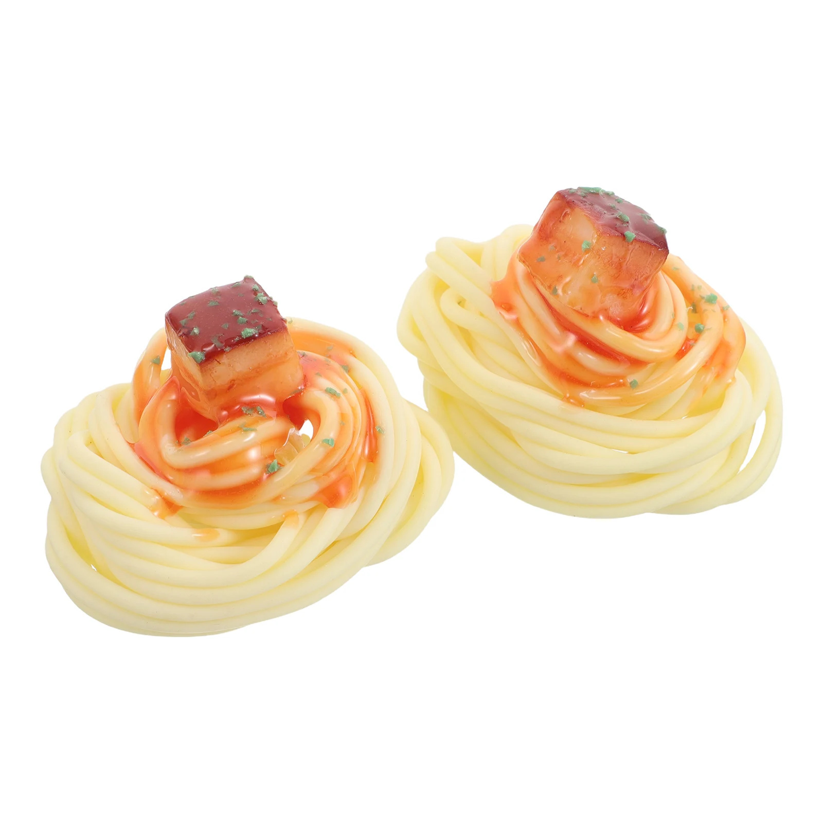 

2 Pcs Simulated Noodle Toys Realistic Fake Food Decorative Props Spaghetti Pasta Models Kids Kitchen Accessories