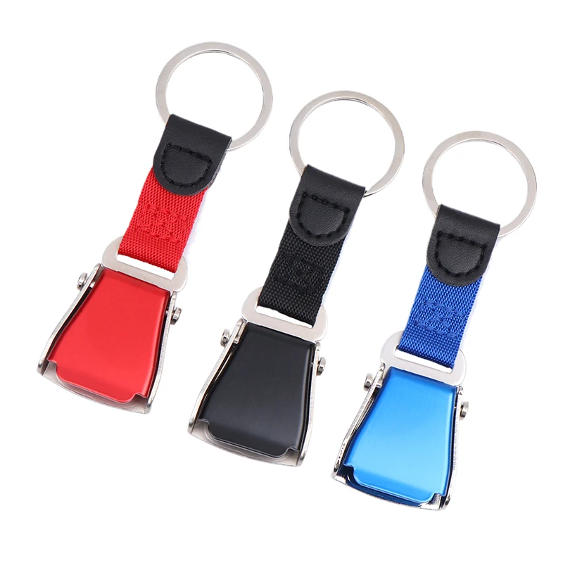 1PCS Mini Safety Seatbelt Plane Buckle Keychain Strap Key Chain For Flight Keyes Airplane Airline Small Aviation Gifts Seat Belt