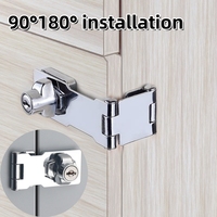 No Punching Three-fold Drawer Two-fold Lock Plate Buckle 90°180° Installation Wooden Door Sliding Door Wardrobe File Cabinet