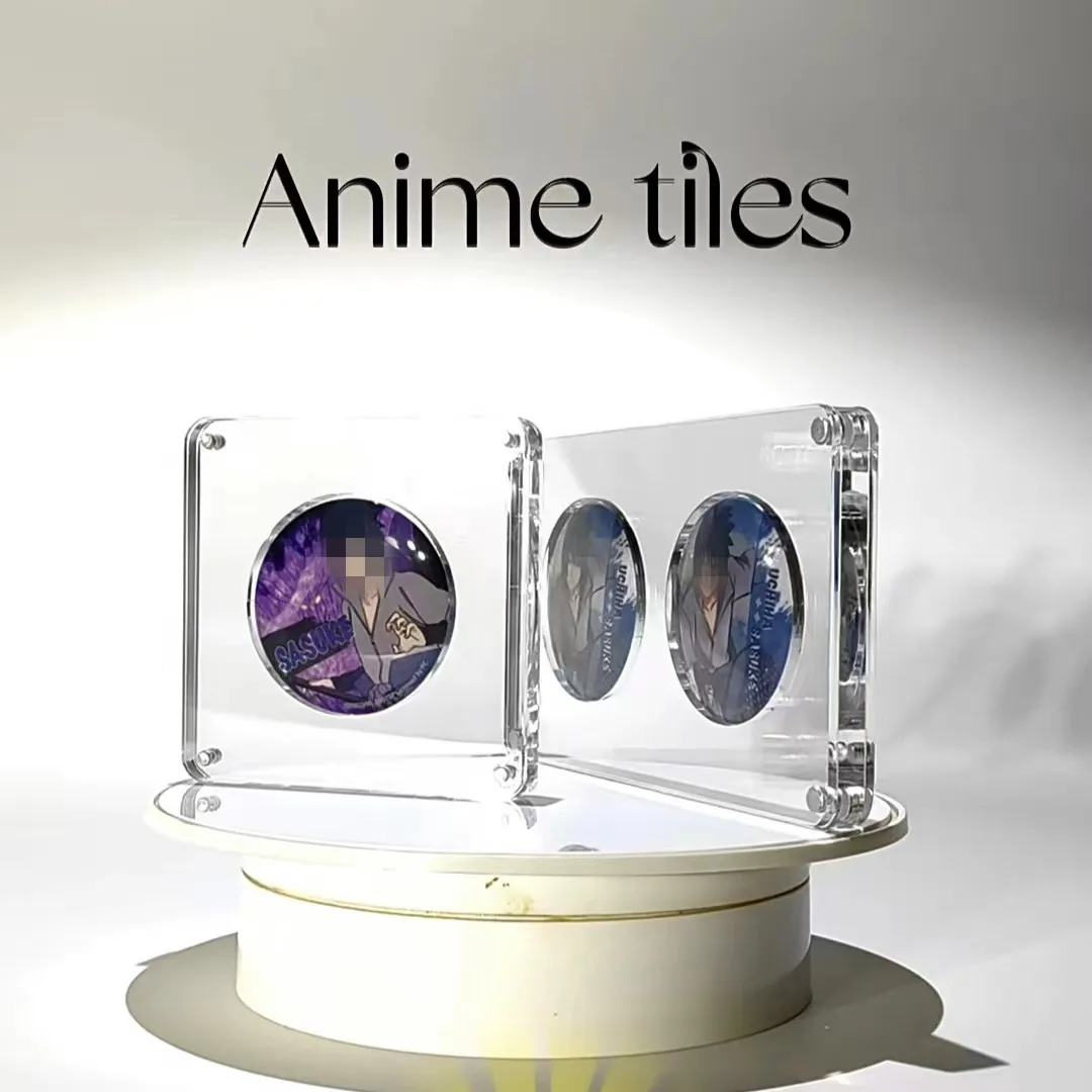 Anime Badge Strong Magnet Acrylic Display Box Storage Frame Badge Stand DIY Single Cell Double Cells Thickening Type 14MM/16MM