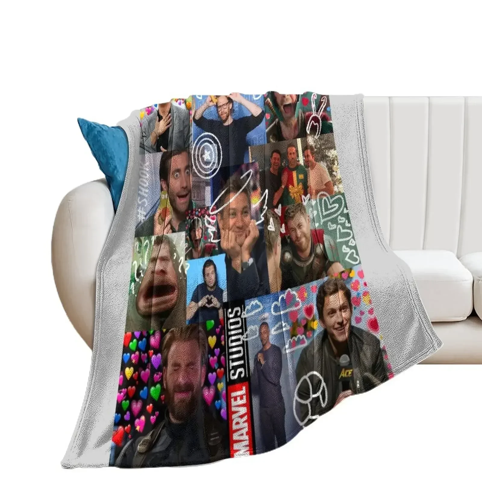 M A R V E L men collage Throw Blanket for sofa For Sofa Thin anime christmas decoration Blankets