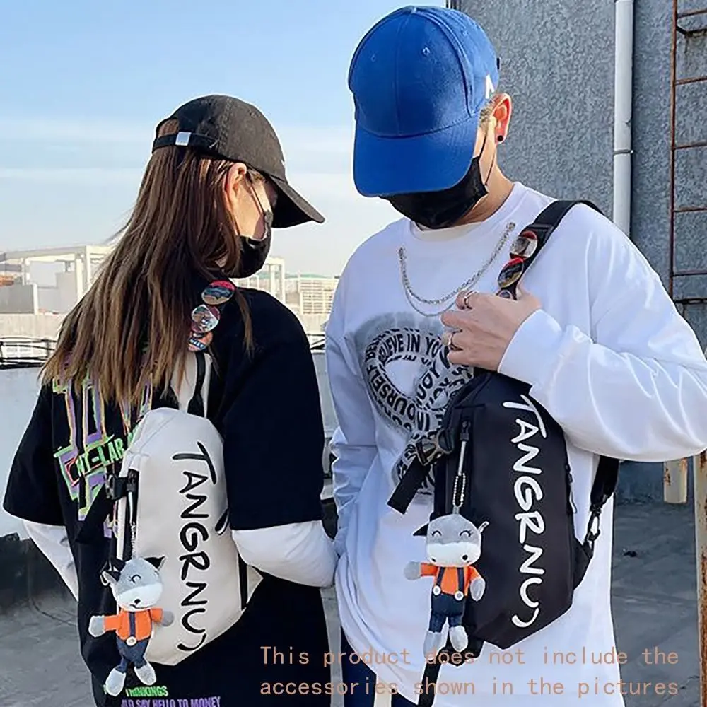 Trendy Multi Functional Waistpack Oxford Large Capacity Fanny Pack Letter Printed Chest Bag Sports Outdoor