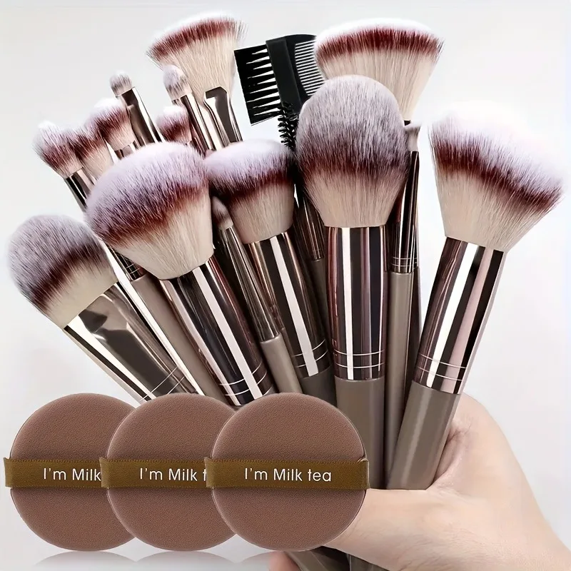 Juego de brochas de maquillaje premium de 15 piezas con esponja para mezclar: pelo sintético ultrasuave, kit cosmético completo, regalo y viajes ideales