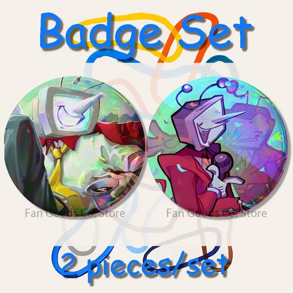D-Deltarune Tenna Broschen für Rucksack-Accessoires, 25, 32, 44, 58, 75 mm, runde Emaille-Pins, 2-teiliges Set, Cartoon-Anime-Abzeichen – Detail 8