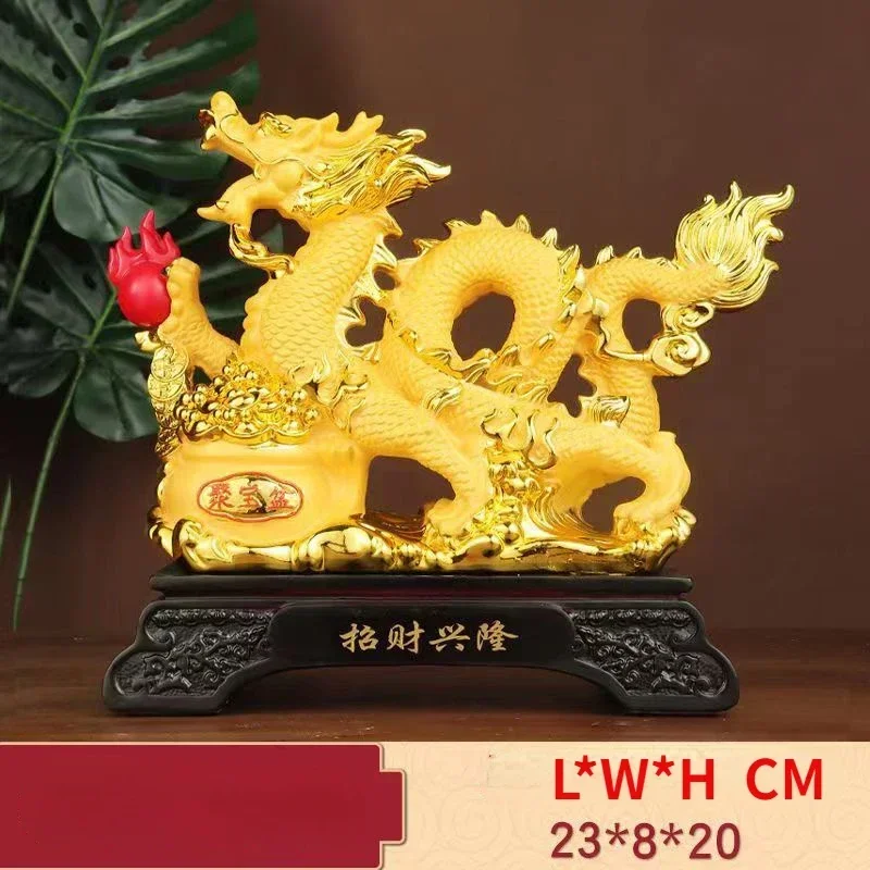 

Chinese Inviting Wealth Zodiac Mascot Dragon Ornament Cashier Opening Housewarming Gift Dragon Year Open Door Gift