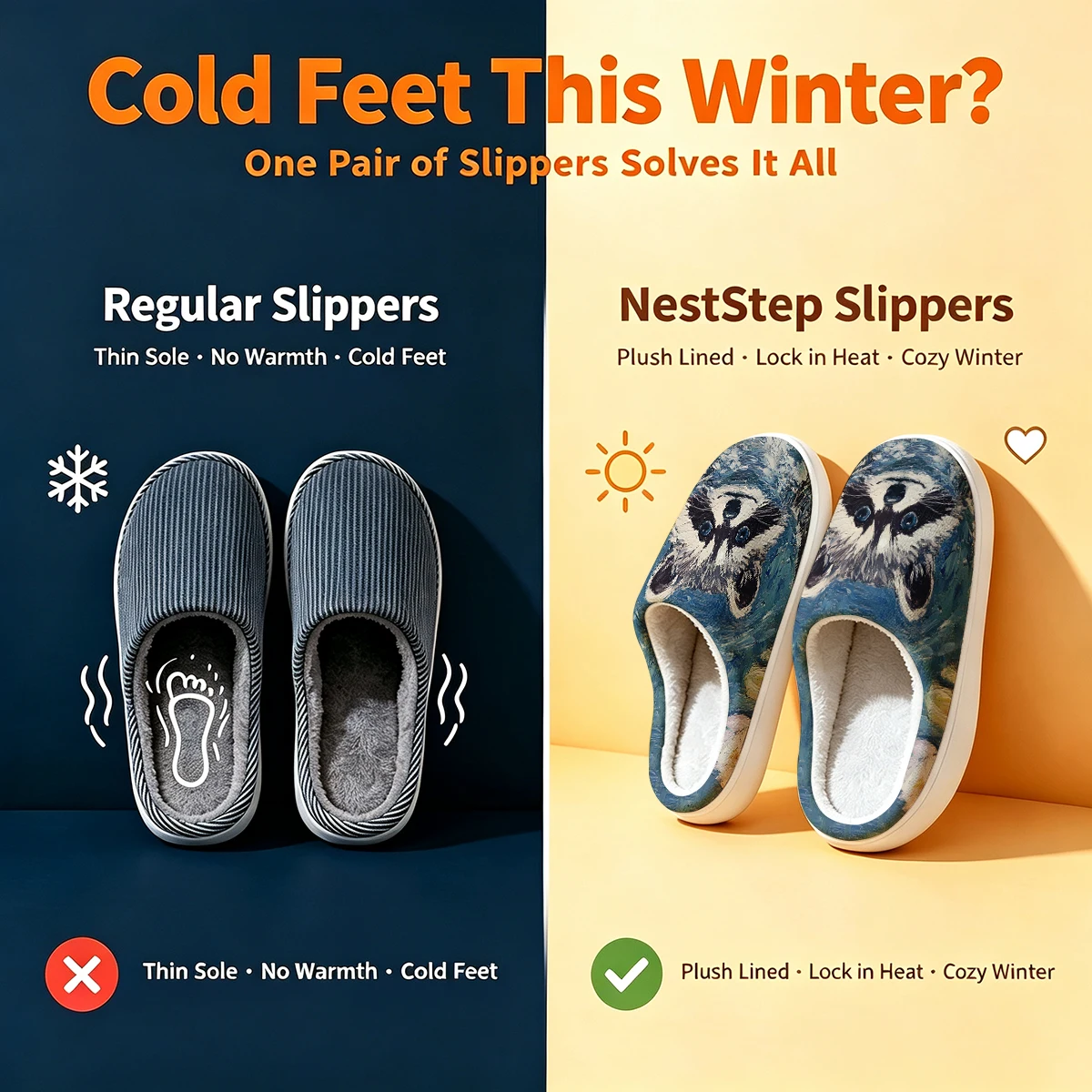 Lotus Raccoon Christmas White Slippers Warm Plush Indoor Shoes Non-Slip Winter Slippers Family Holiday Gifts Soft view 5