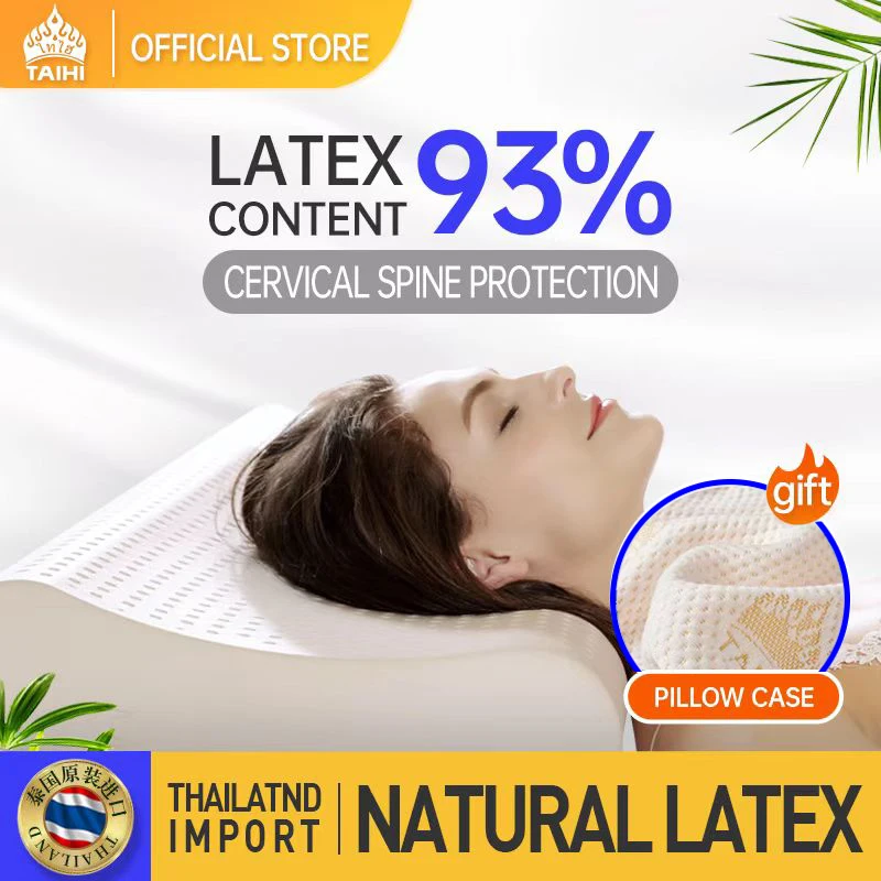

TAIHI Orthopedic Latex Pillow Thailand Massage Neck Pain release Pillows Protect Vertebrae Care Cervical Spine For Sleeping
