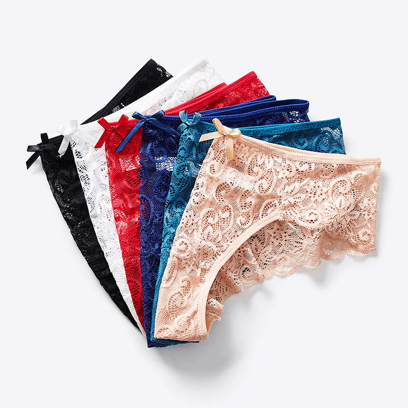 Bragas de encaje para mujer, ropa interior, tangas, lencería transparente