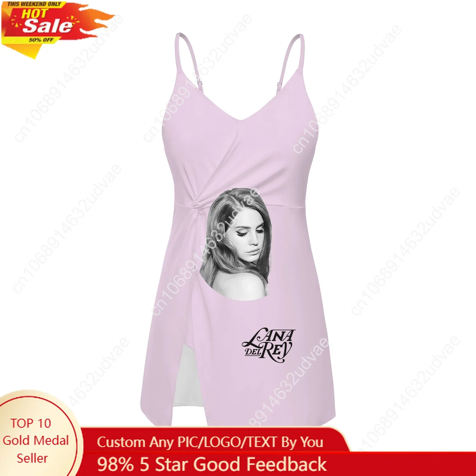 Lana Del Rey Singer Sling Dress Swimsuit Womens Bathing Suits Pool Party Personalized Fashion Swimwear Bikini Custom Beachwear