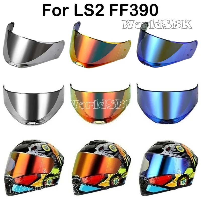 FF390 Breaker Full Face Helmet Lens Extra Helmet Visor with Anti-fog Film Holes Only for LS2 FF390 Motorcycle Helmets