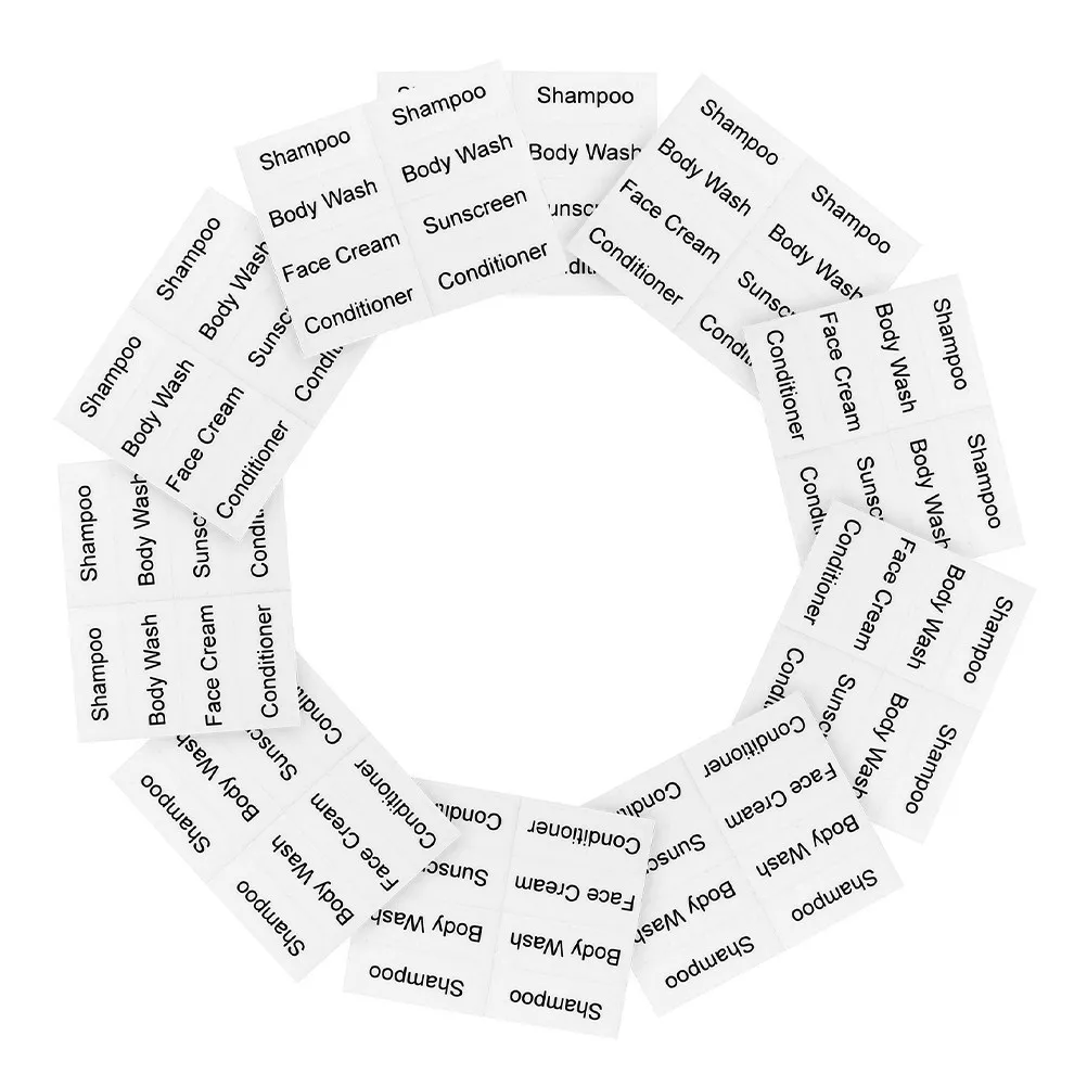 

12 Sheets Clear Waterproof Self Adhesive Bathroom Labels Skincare Toiletries Bottle Stickers Organizer Moisture