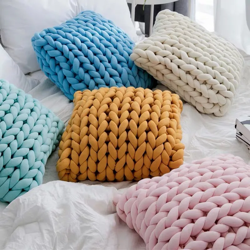 500g Hand Knitting Woven Thread Basket Blanket Carpets Giant Yarn Thick Super Bulky Chunky Yarn Arm Hand-knit Blanket cotton