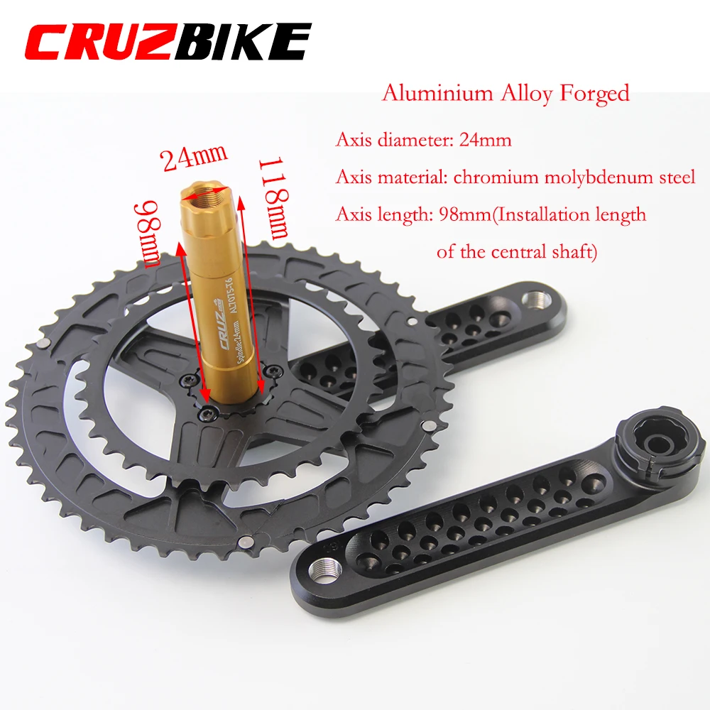 CRUZbike Road Bike Crankset 155/160/165/170/175mm Bicycle Crank 9/10/11/12 Speed Double Chainring with Bottom Bracket