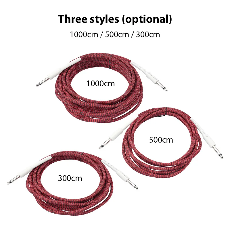 Dual Straight 6.35mm Male to Male Electric Guitar Audio Cable Noiseless Bass Cable 1/4 Inch TS Electric Guitar Speaker Cable