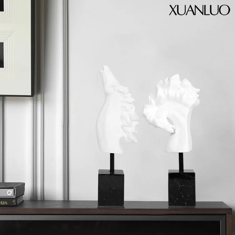 Contemporary New Chinese-Style Creative Horse-Head Sculpture Ornament Living Room and Study Home Decorative Piece