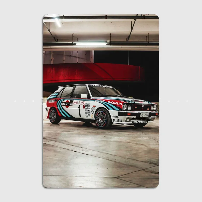 Lancia Legend Rally Cars Lancia Delta Classic Car Metal Sign Poster Garage Room Decor Custom Tin Home Decor Wall Art