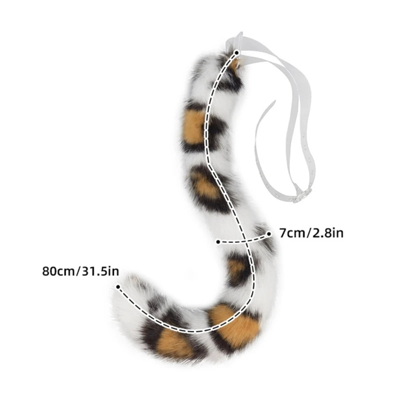 Faux Furs Foxes Tail Animal Tail Leopard Tail Japanese Anime-Halloween Cosplay Party Costume Accessories Adult Teen