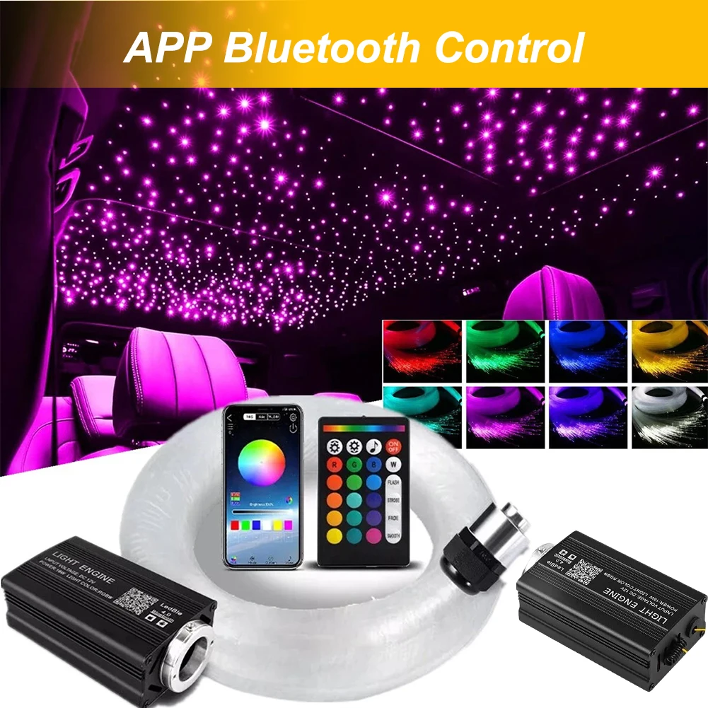 Luz de estrella para techo de coche, 12W, 16 colores, Control por aplicación, luces de neón, luz de techo de estrella óptica para techo de cielo estrellado