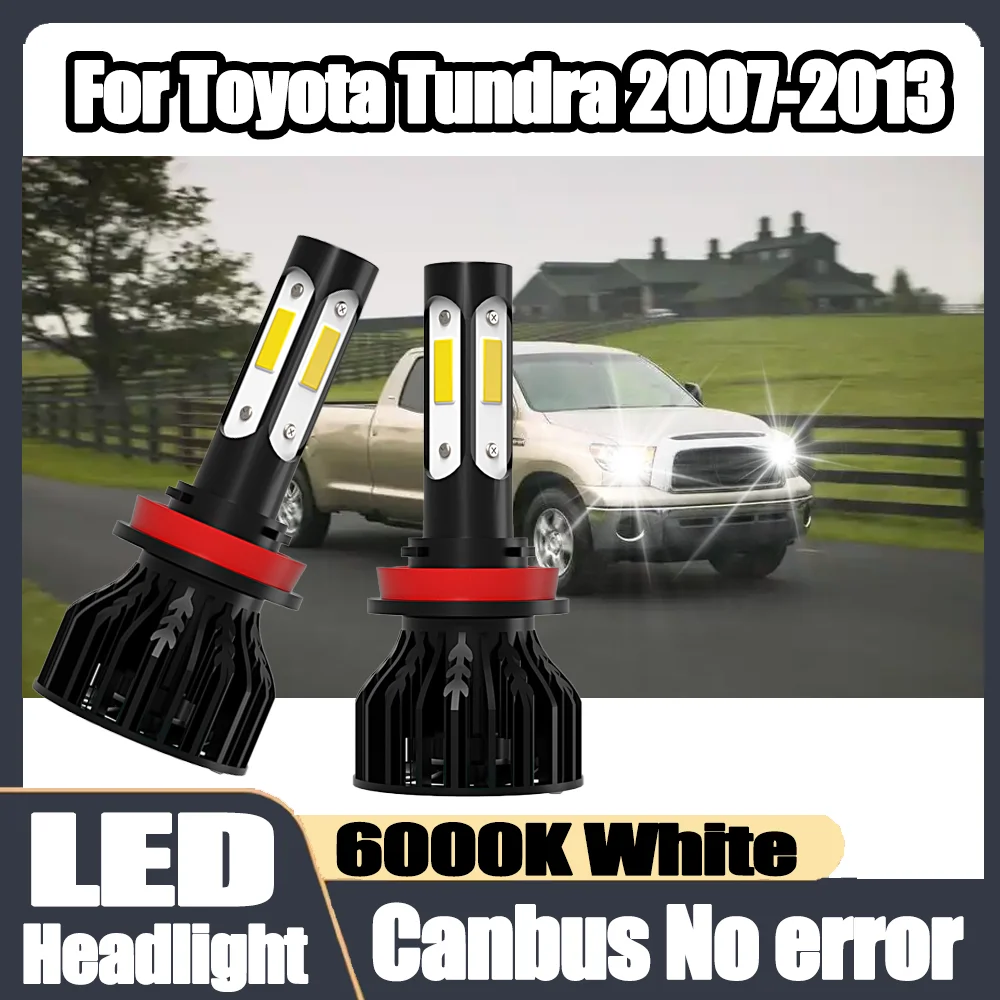 

2X 20000LM High Power Turbo Auto Lamps Canbus No error H11 LED Headlight Car Lights 120W 6000K White For Toyota Tundra 2007-2013