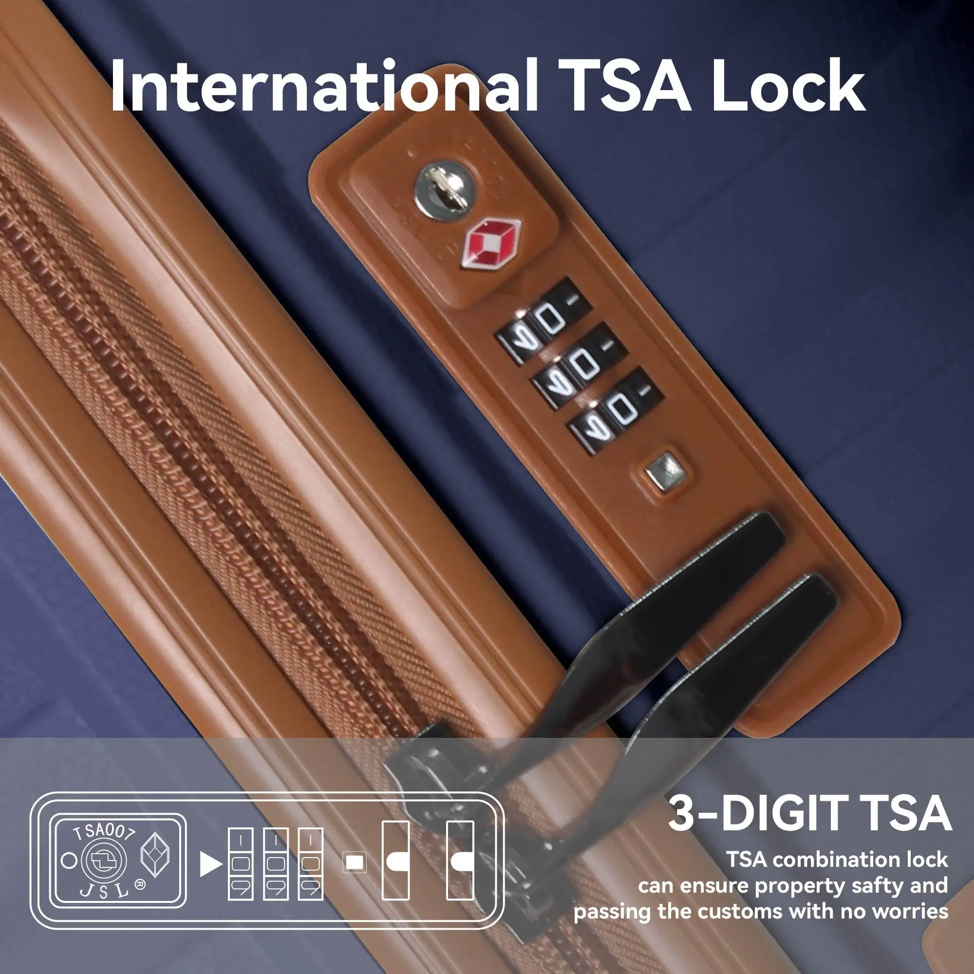 Set di valigie multicolori da 3 pezzi 20 24 Valigia rigida in polipropilene da 28 pollici 4 ruote girevoli Lucchetto TSA Viaggi d'affari Famiglia