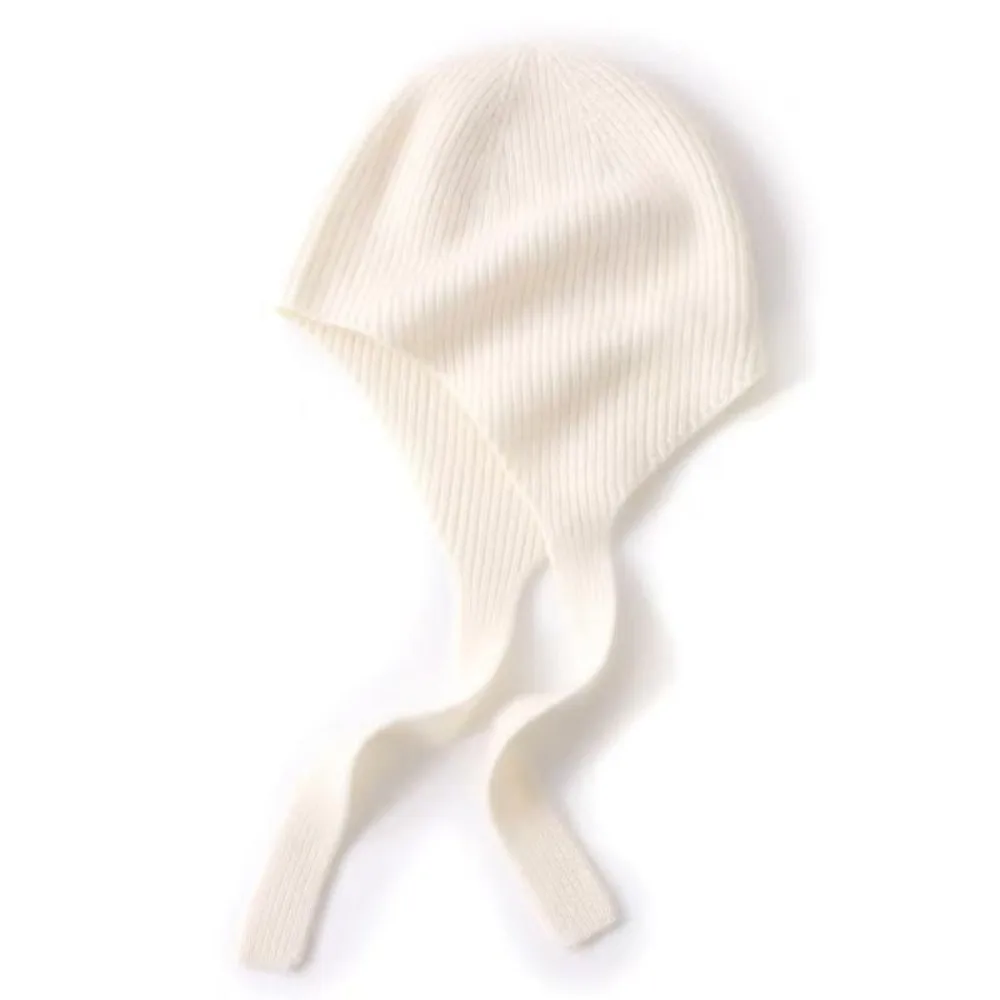 Fashion Ear Flaps Knitted Hat Keep Warm Breathable Winter Beanie Cap Solid Color Cold Protection Ear Protection Hat for Women