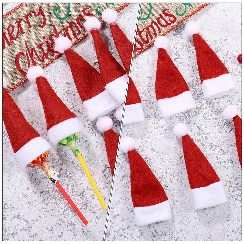 36 قطعة قبعات عيد الميلاد الصغيرة قبعات الحلوى الإبداعية مصاصة التعبئة والتغليف قبعات عيد الميلاد الديكور مصاصة قبعة قبعة صغيرة زينة عيد الميلاد #2