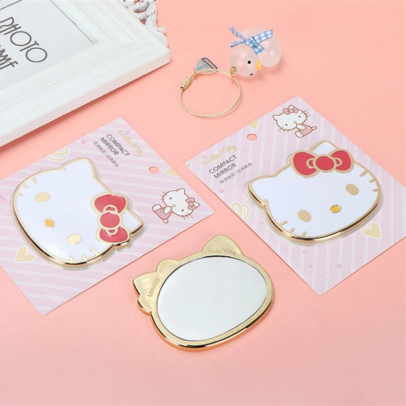 

Kawaii Sanrio Hello Kitty Mirror Anime Character Cinnamoroll Pompompurin Student Portable Cute Cartoon Makeup Mirror for Girls