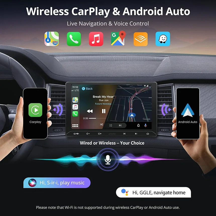 ATOTO 10 inch Android Double Din Car Stereo with Backup Camera WIFI USB Bluetooth Wireless CarPlay Android Auto FM/AM/SS Radio Head Unit