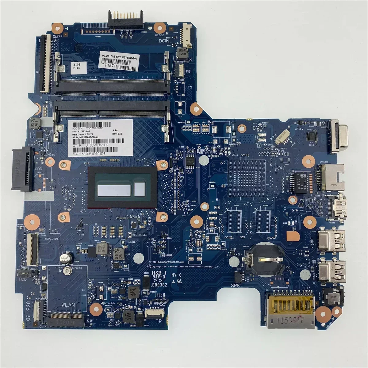 827683-001 827683-501 827683-601 для материнской платы ноутбука HP 14-AC i3-5005U CPU 100% полное тестирование 827683-001 827683-501 827683-601 для материнской платы ноутбука HP 14-AC i3-5005U CPU 100% полное тестирование