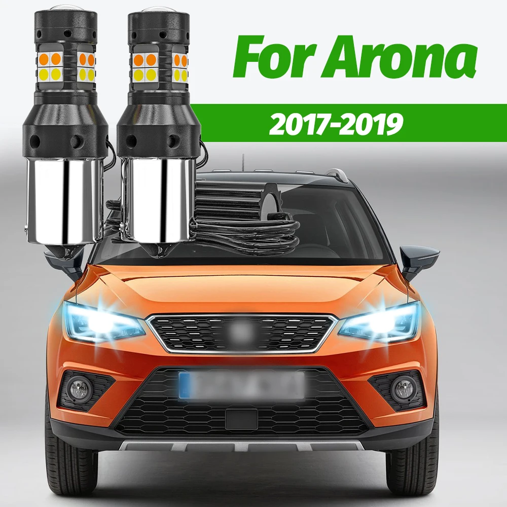 

2 шт. двухрежимный указатель поворота + дневные ходовые огни, аксессуары, светодиодные DRL для Seat Arona 2017 2018 2019