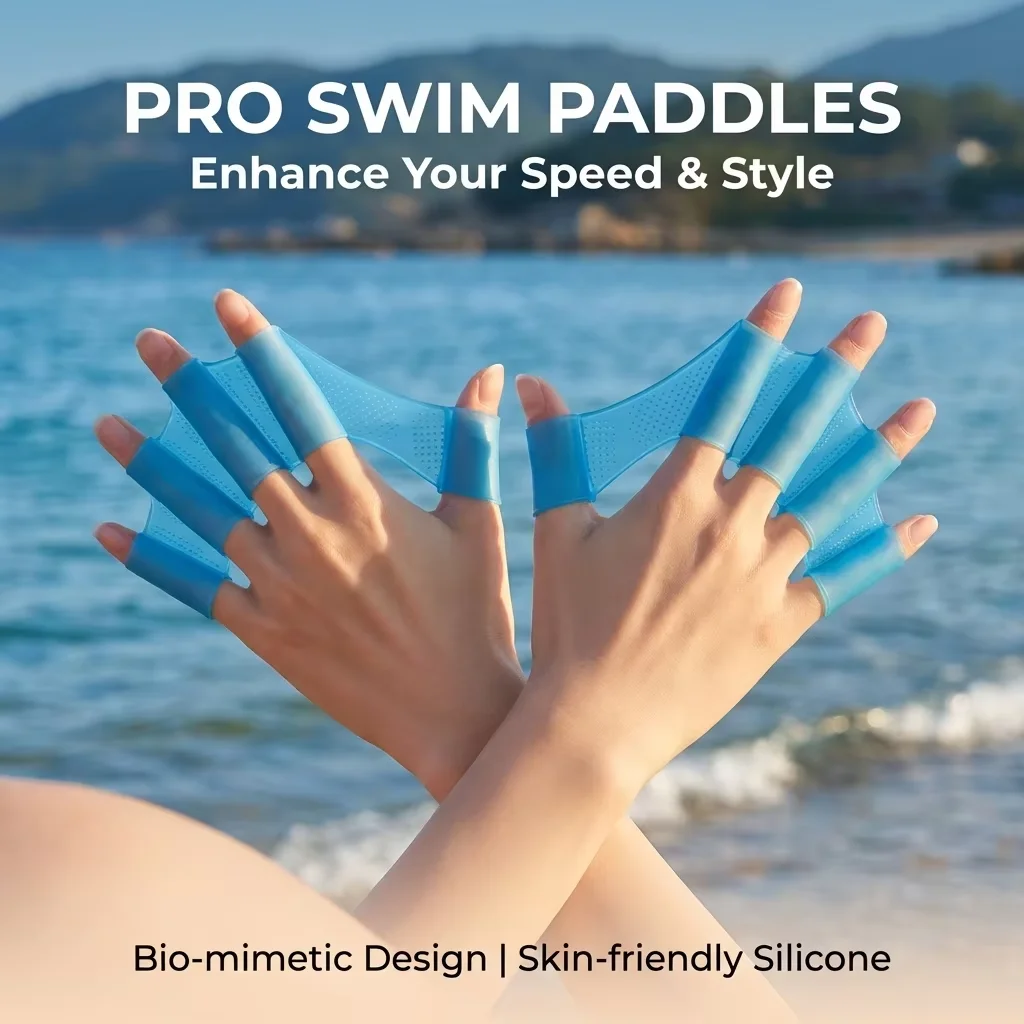 

1 Pair Fun Silicone Swim Fins Hand Webbed Gloves Paddles Pro Training Swim Gear for Adults Men Women Kids Pool Water Sports Gift