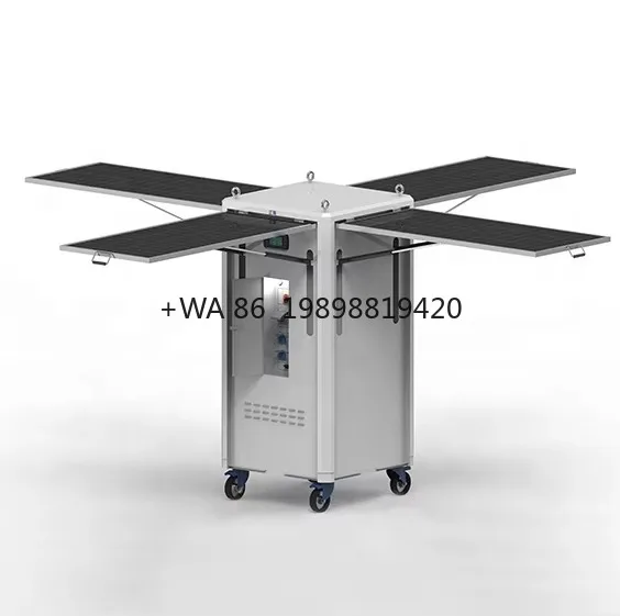 S500-10 DC24V Mobile Solar Generator 4*230W Monocrystalline Silicon Solar Panels 4*200Ah Batteries MPPT for Industrial Use