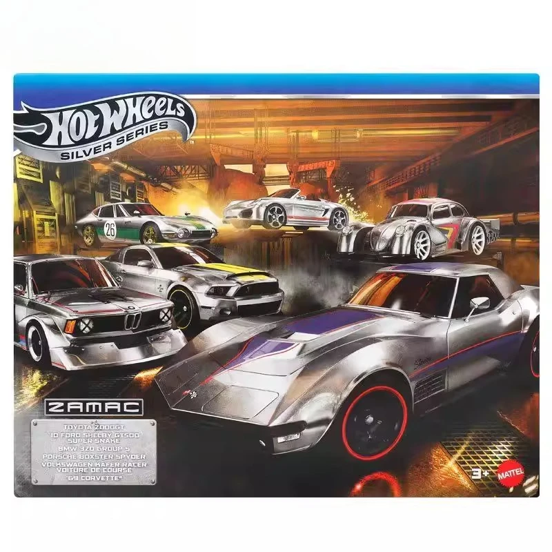 Autos de Juguete Originales Hot Wheels Serie Plata Zamac para Niños, Escala 1/64, Toyota, Ford, Shelby, BMW, Porsche, Volkswagen, Corvette