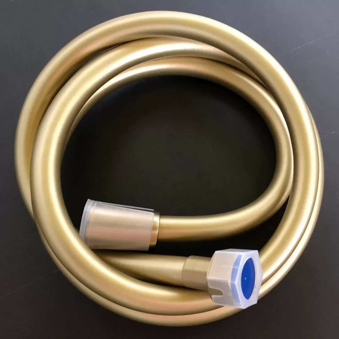 Grey Shower Hose 1.5M Nickel Flexible Shower Hose PVC Long Gold Bathroom Shower Pipe Extension Brushed Gold Plumbing Hose
